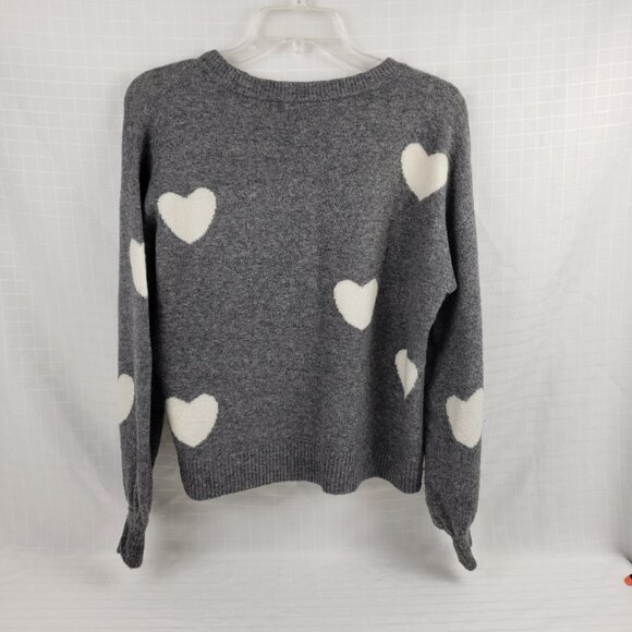 Madewell XXS Alpaca Blend Sweater Heather Gray White Hearts Top Wool Womens - Picture 4 of 13